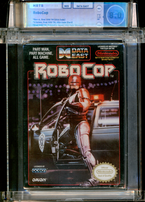 Buy RoboCop | NES | WATA 8.0 | 1989 WATA Certified | *Rev-A, Oval SOQ TM (USA Code) | *3 Screw, Oval SOQ TM, USA Code (Cart) | *Oval SOQ TM, Printed in Japan, USA Code (Manual) | BOX 7.0 | MANUAL 8.5 | DISC 9.6 | OVERALL 8.0 | Based on the 1987 Movie 