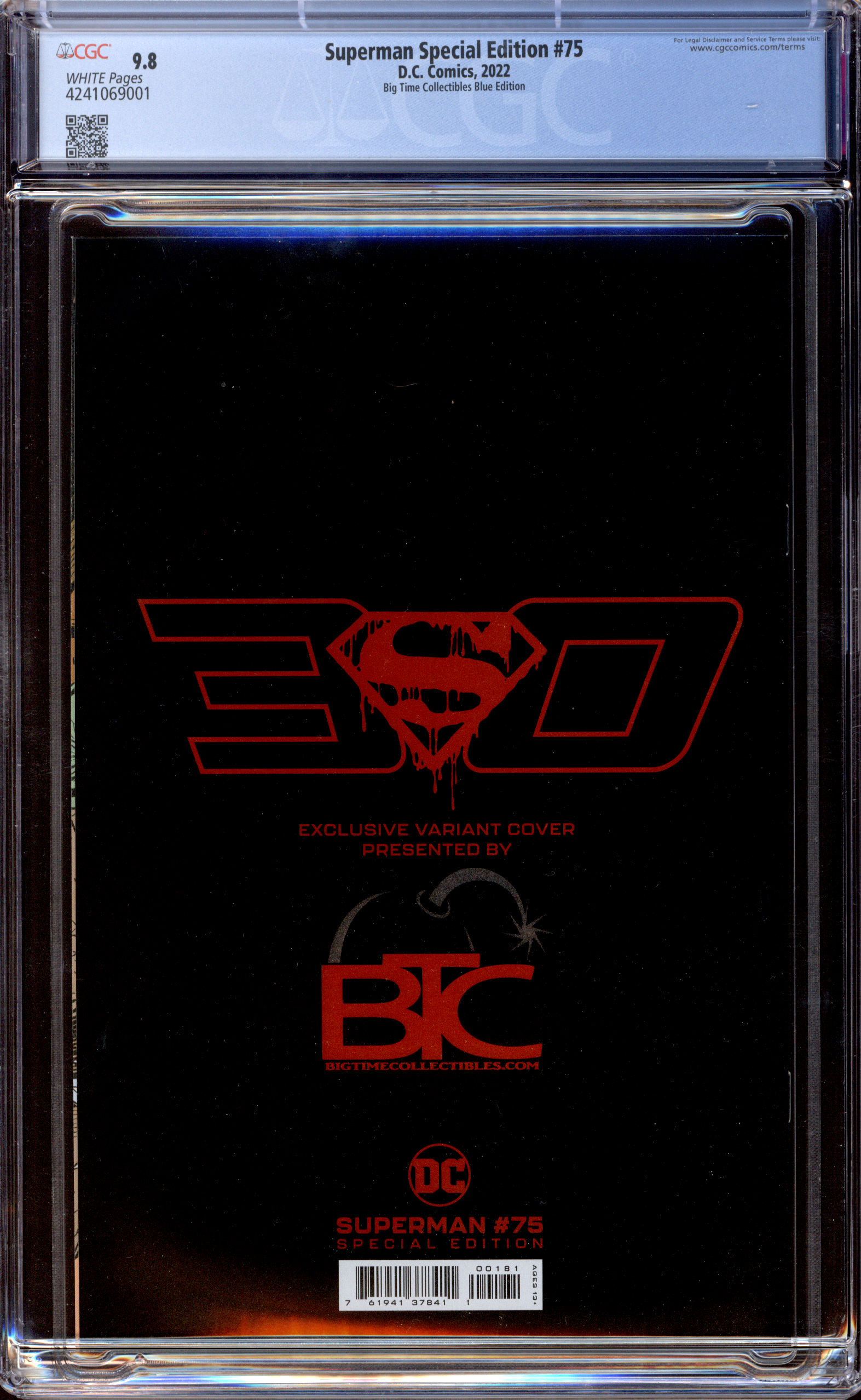 Buy 2022 Superman Special Edition #75 | D.C. Comics | Big Time Collectibles Blue Edition | PSA 9.8