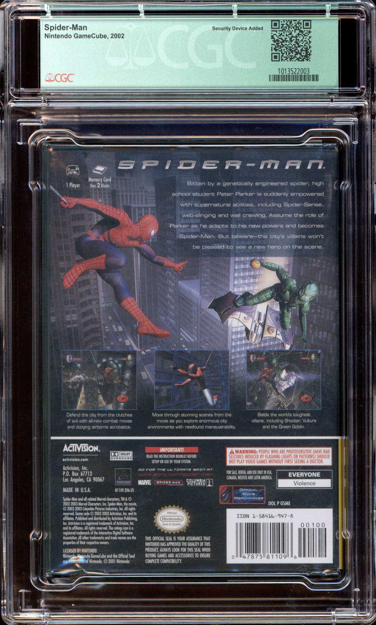 Buy Spider-Man | 2022 Gamecube | Players Choice, UPC: 1096 | Distributor Seal | SEALED | Type: Y-Folds | Grade: N/A | CGC 9.8