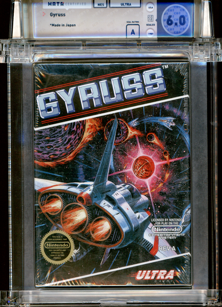 Buy Gyruss | NES | WATA 6.0 | Gyruss | NES | Ultra |  WATA 6.0 | Seal rating A | BOX: 6.0 | SEAL: A | H-SEAM | Designed by Yoshiki Okamoto | Cover Artist | Tomo Yamamoto