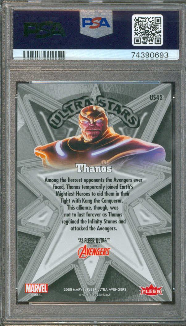Buy 2022 Ultra Avengers | Thanos #US42 | Ultra Stars | 2022 Marvel Fleer Ultra Avengers | PSA 9 MINT