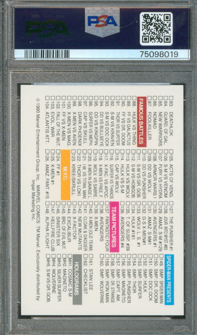 Buy 1990 Marvel Universe | Checklist #162 | PSA 9 | Impel Marketing Inc.