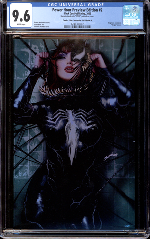 Buy Power Hour Preview Edition #2 | Shikarii | Foil | Venom | "17/20" | 2023 Black Ops Publishing | "17/20" | Shikarii | Comics Elite Convention Foil Edition B | MegaCon exclusive | Virgin Cover | CGC 9.6