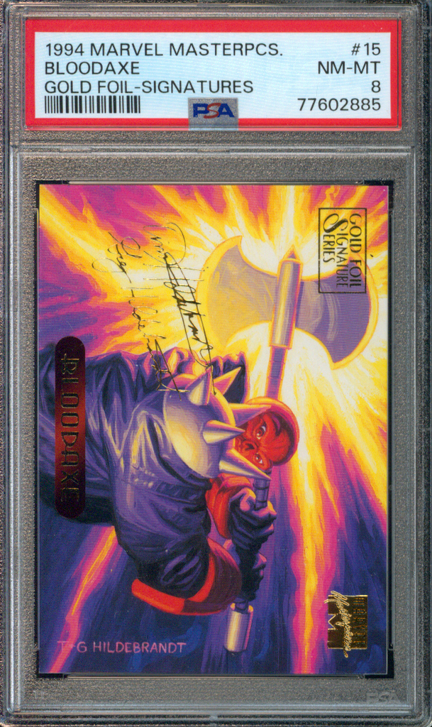 1994 Marvel Masterpieces | Bloodaxe #15 | Gold Signature | PSA 8 NM-MT ...