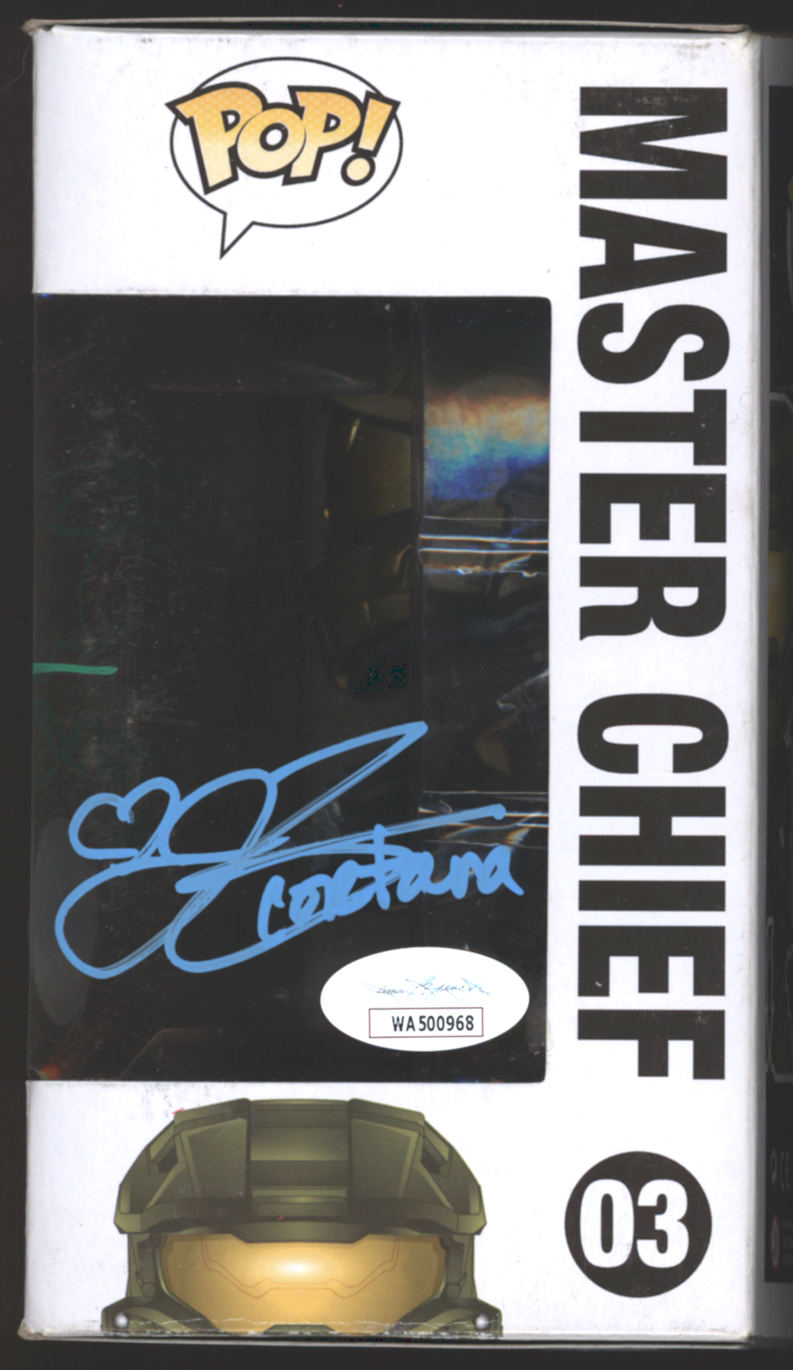 Funko Pop! Master Chief #03 | Signed by Master Chief & Cortana | +Custom Halo Popshield