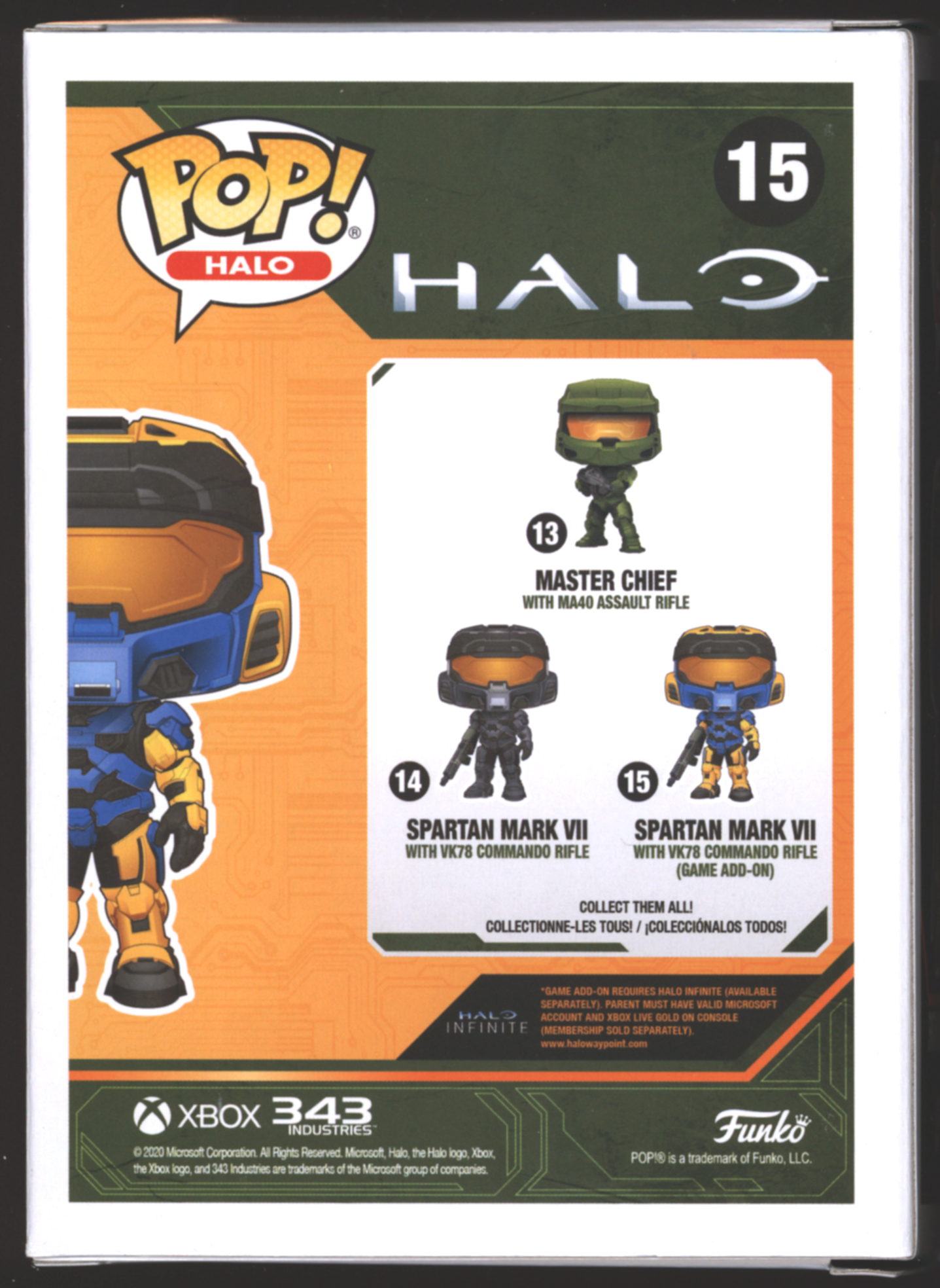 Funko Pop! Spartan Mark VII with VK78 Commando Rifle #15 | Halo