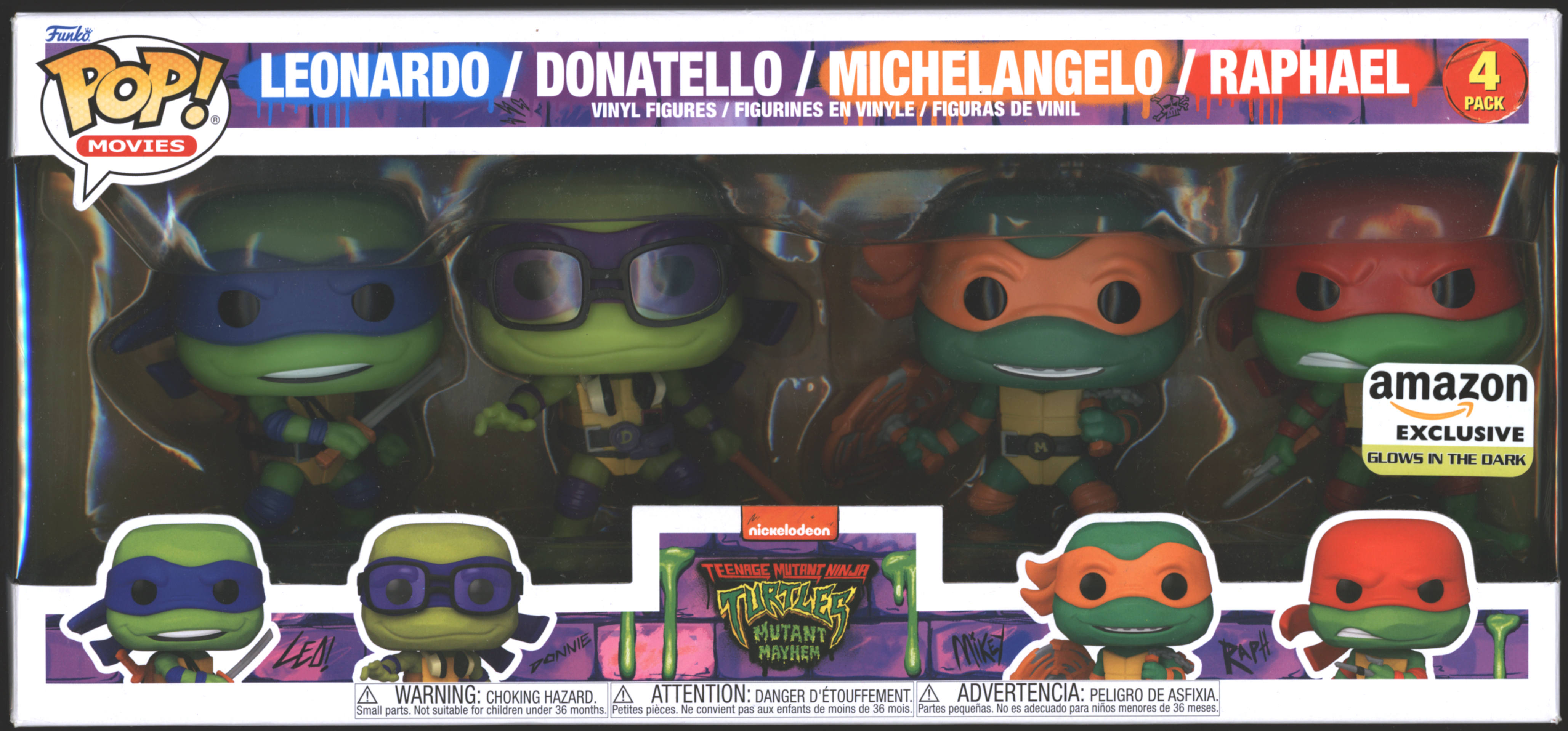 Funko Pop! TMNT: Mutant Mayhem 4 Pack | GITD | Exclusive