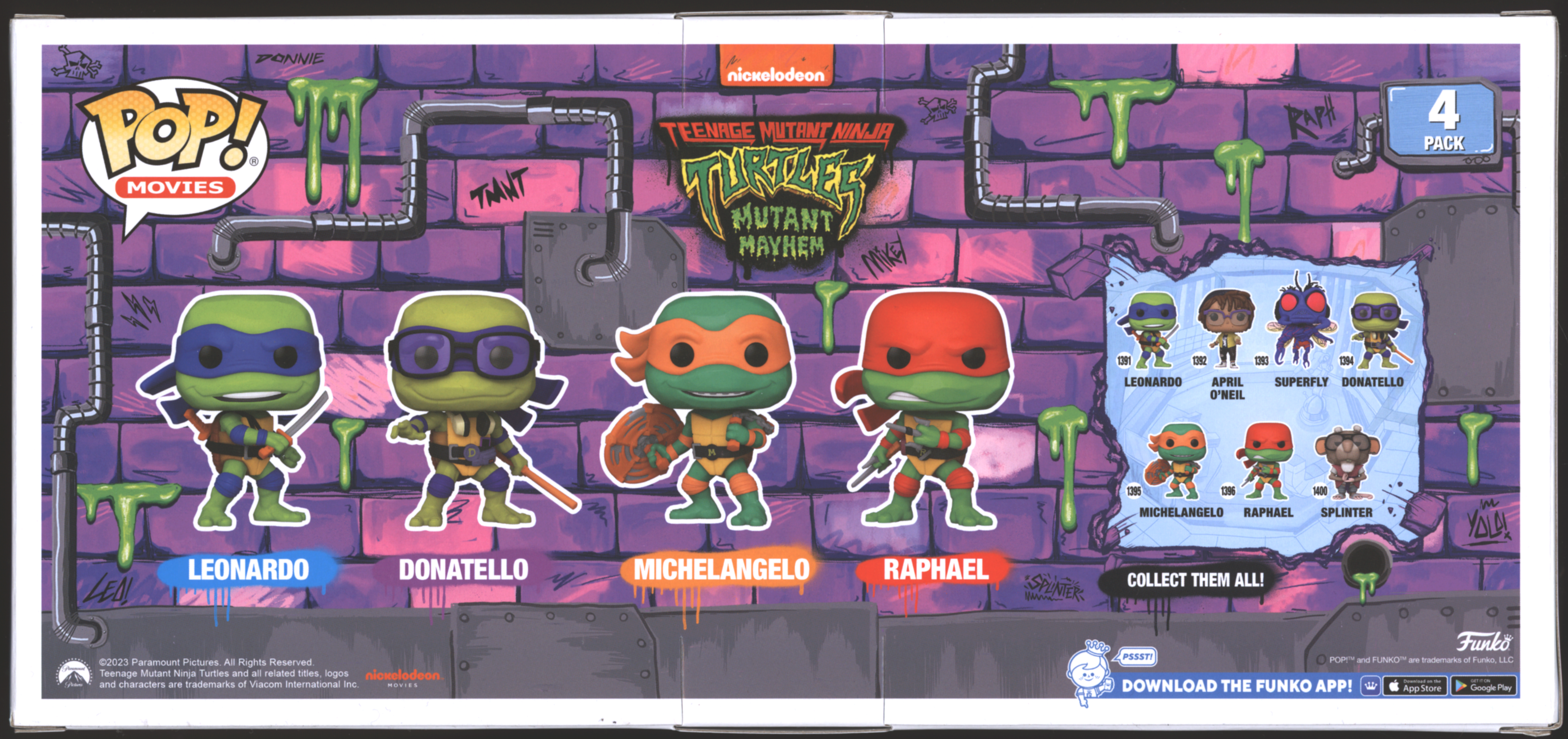 Funko Pop! TMNT: Mutant Mayhem 4 Pack | GITD | Exclusive