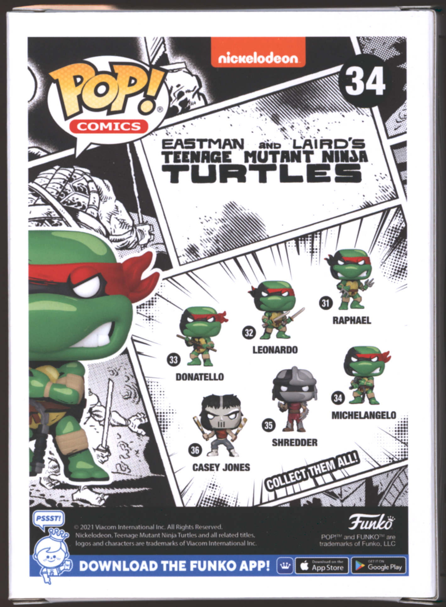 Funko Pop! Michelangelo #34 | TMNT | B&W Chase LE | PX Exclusive