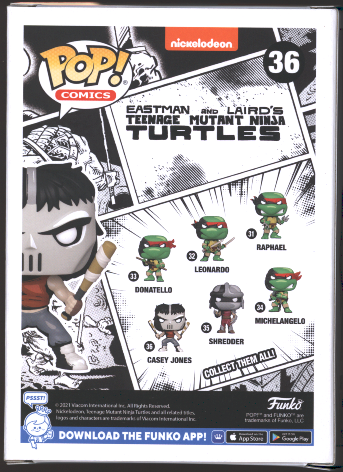 Funko Pop! Casey Jones #36 | TMNT | B&W Chase LE | PX Exclusive