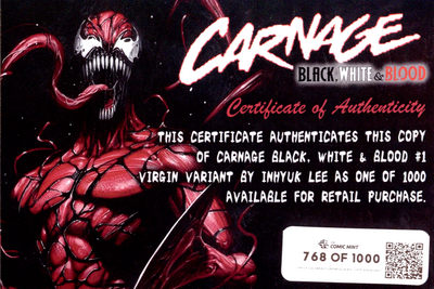 Carnage: Black, White & Blood #1 | InHyuk Lee | LE 1000