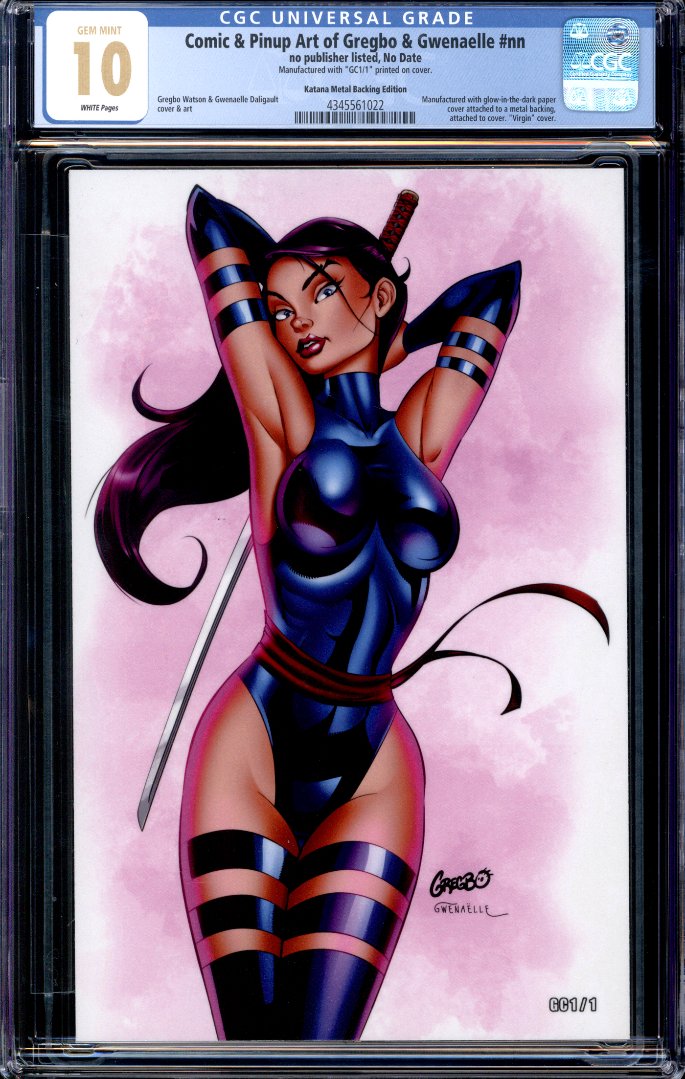 Art of Gregbo & Gwenaelle | Psylocke | Metal GITD GC 1/1 [SET of 2] | CGC 10