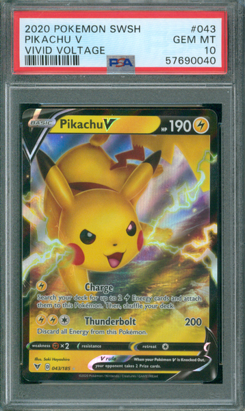 2020 Pokémon TCG | Pikachu V #43 | Holofoil | Ultra Rare | Vivid Voltage