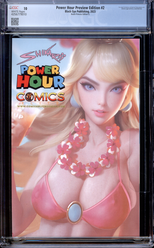 POWER HOUR #2 FOIL PRINCESS PEACH store PREVIEW SHIKARII 17/20 NAUGHTY BLACK BIKINI