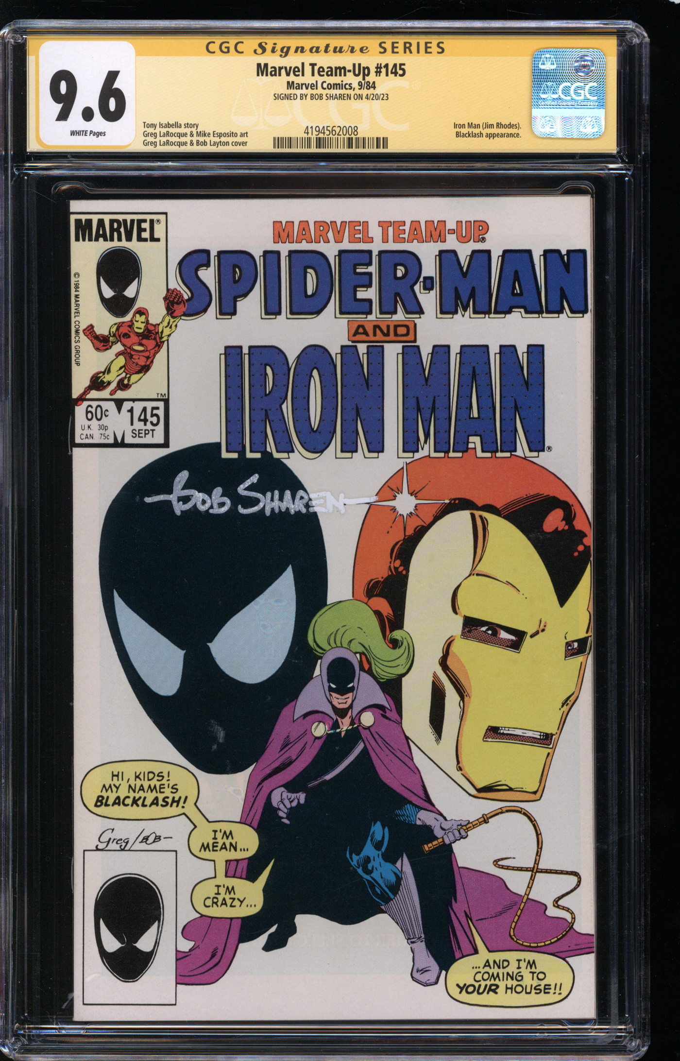 Marvel Team-Up Spider-Man & Iron Man #145 | Bob Sharen Autograph
