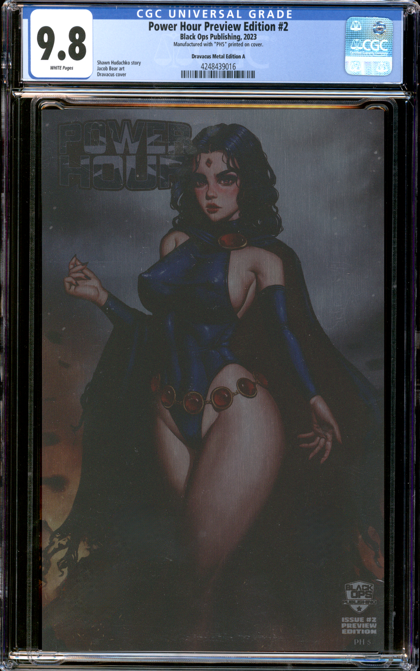 Buy Power Hour Preview Edition #2 | Raven | 2023 Black Ops Publishing | "PH5" | Dravacus Metal Edition A | CGC 9.8