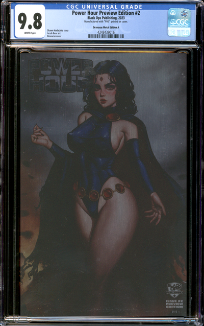 Buy Power Hour Preview Edition #2 | Raven | 2023 Black Ops Publishing | "PH5" | Dravacus Metal Edition A | CGC 9.8
