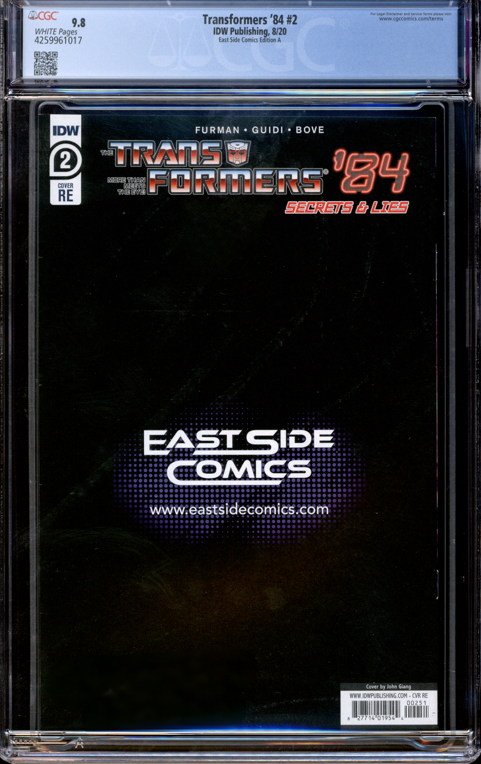 Buy Transformers '84 #2 | John Giang | 2020 IDW Publishing | East Side Comics Edition A | 