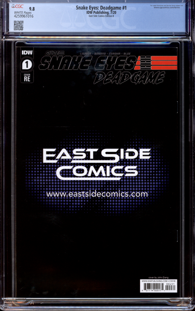 Buy Snake Eyes: Deadgame #1 | John Giang | 2020 IDW Publishing | East Side Comics Edition B | CGC 9.8