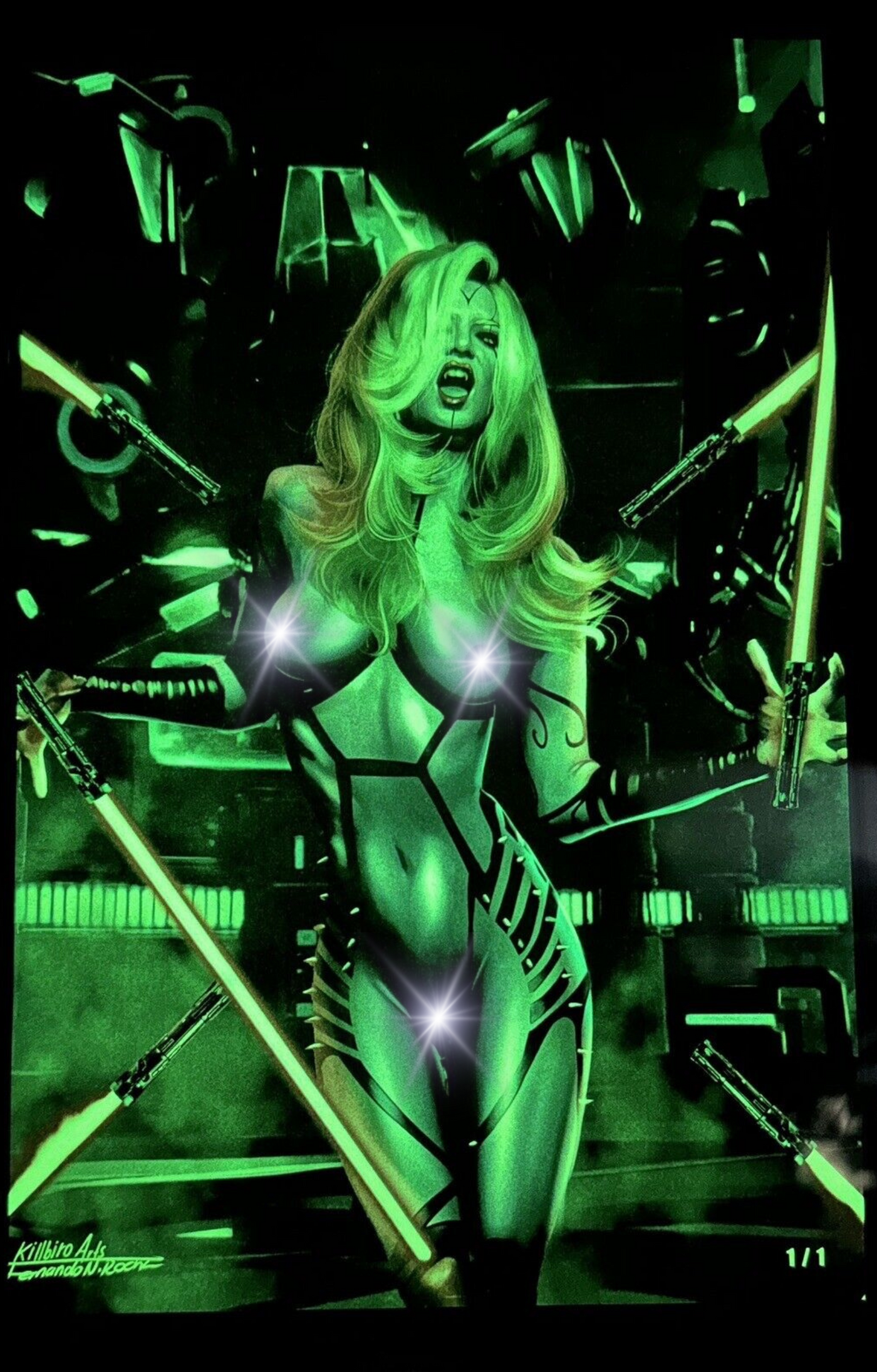Geezer Comics Cover Gallery | Rocha | Lady Sith | GITD LE 1/1 | "Nude"