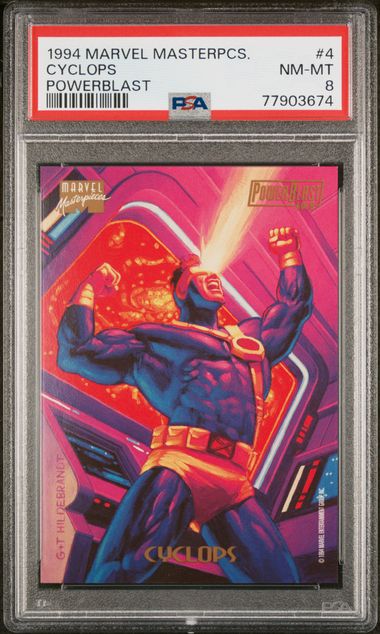 1994 Marvel Masterpieces | Cyclops #4 | Powerblast | PSA 8 NM-MT ...