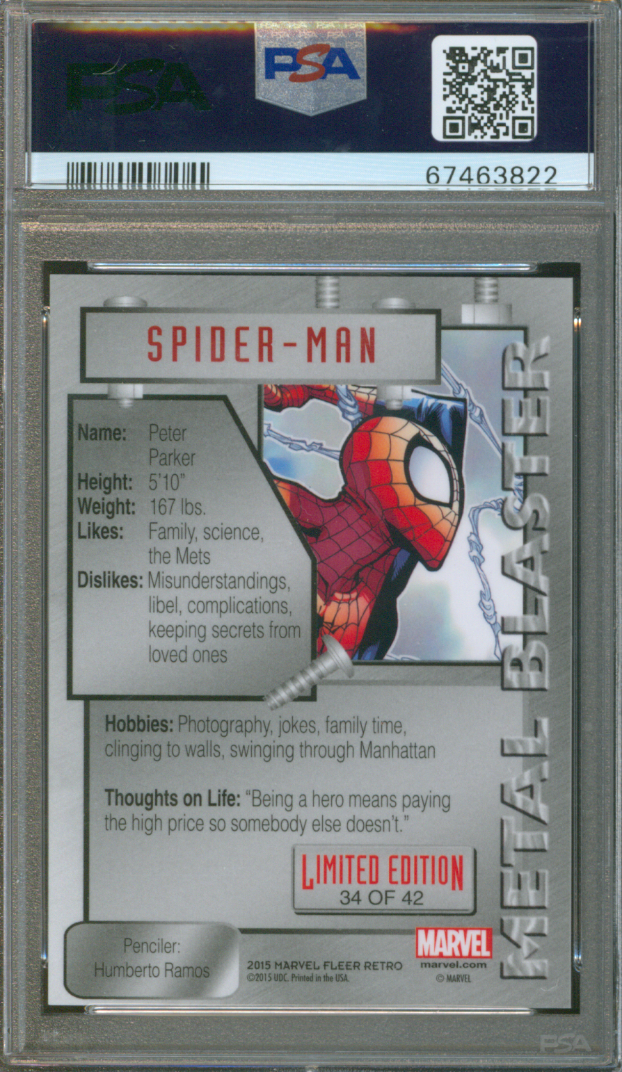 2015 Fleer Retro Marvel | Spider-Man #34