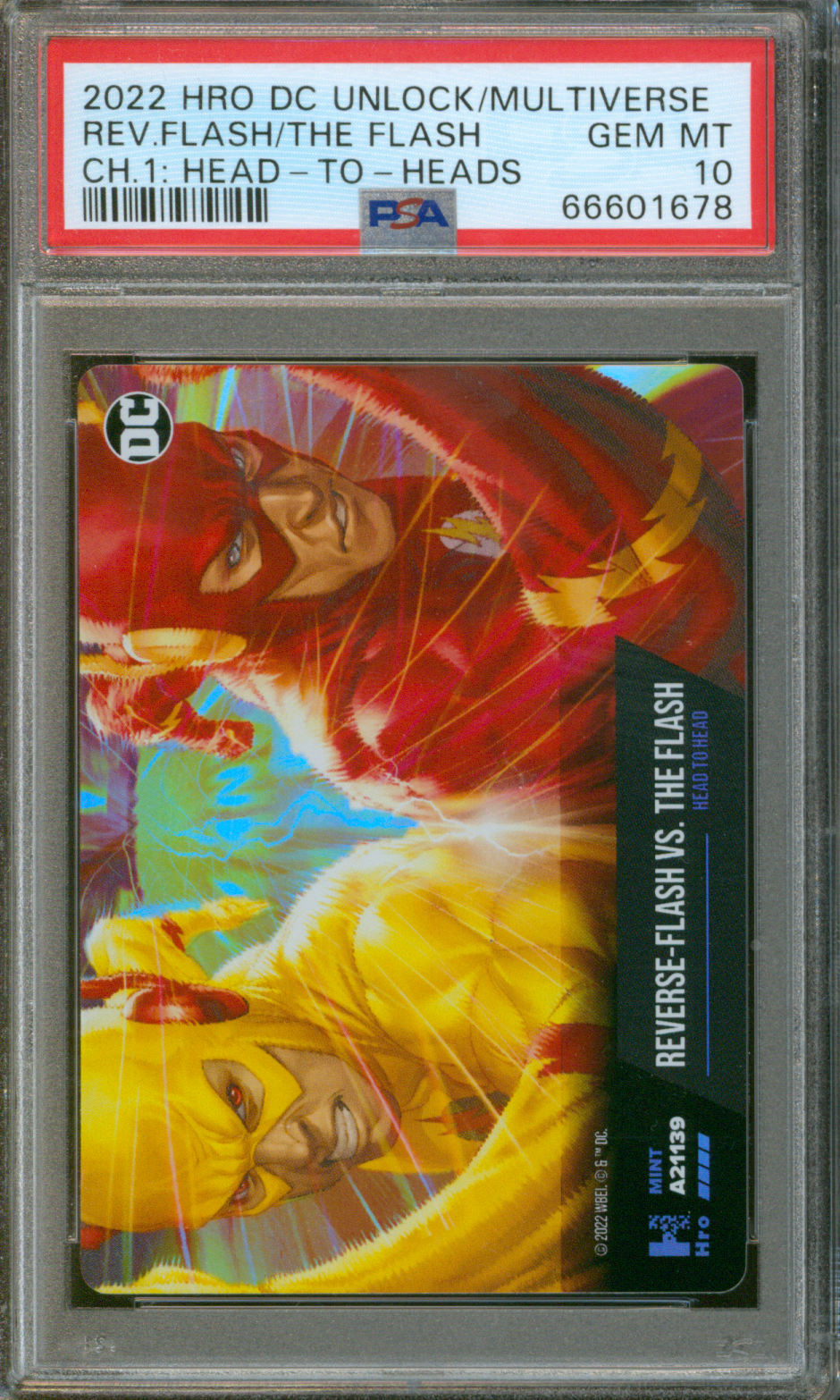 Buy Products 2022 Hero DC Unlock The Multiverse | Reverse-Flash VS. The Flash | PSA 10 GEM MINT | Reverse-Flash Vs. The Flash Head to Head | Hro.gg