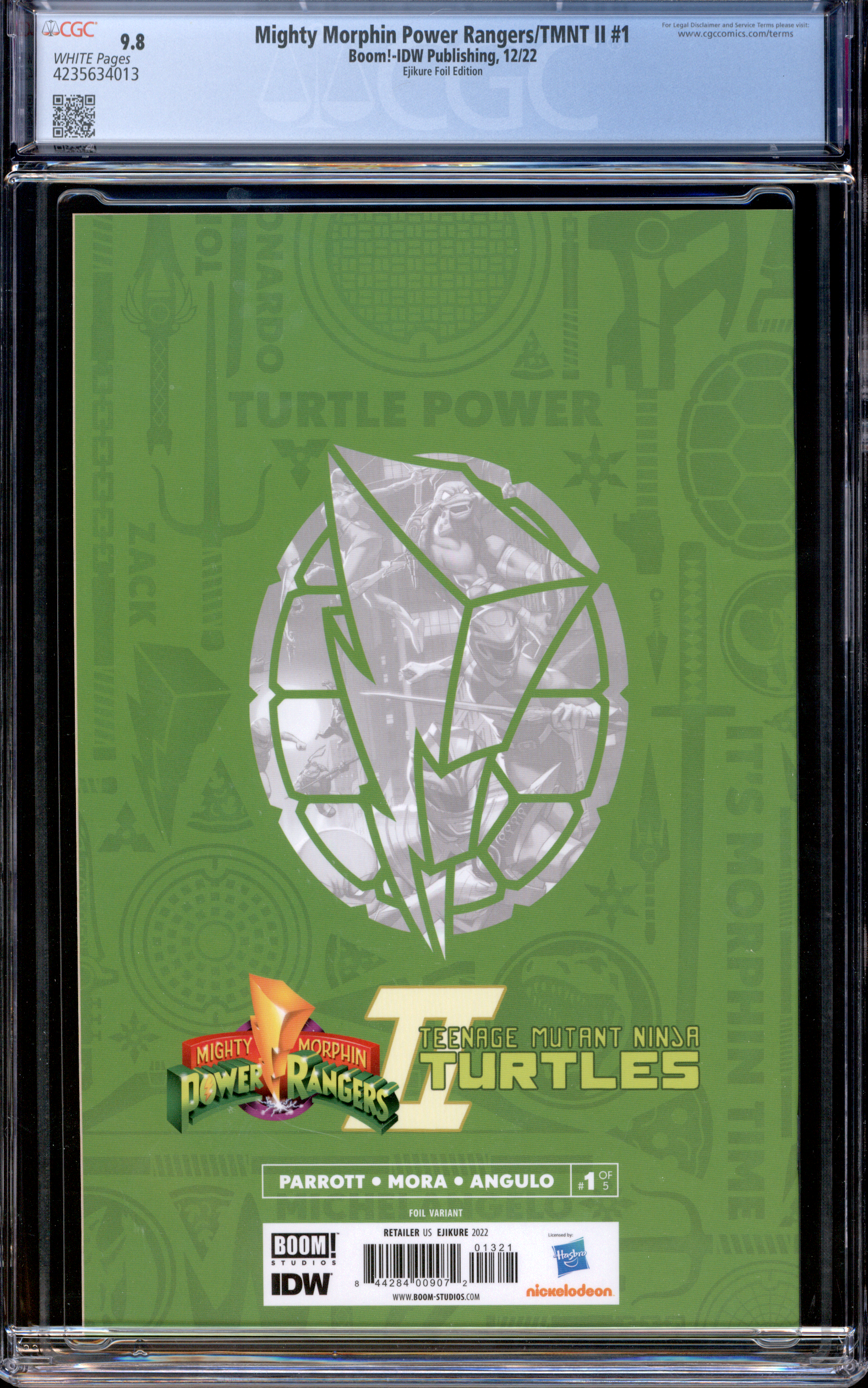 Buy Mighty Morphin Power Rangers/TMNT ll #1 | Foil |2022 Boom!-IDW Publishing | Ejikure Foil Edition | Virgin Cover