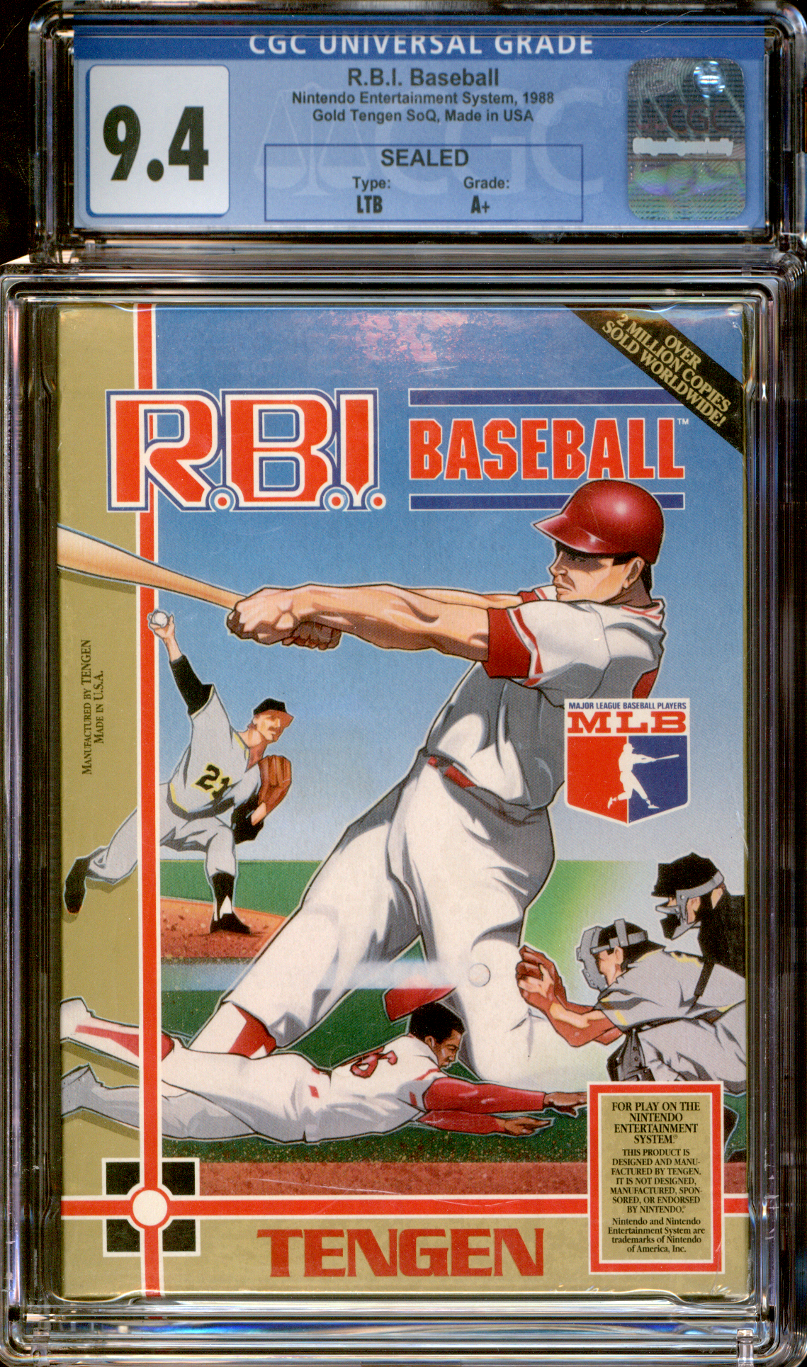 Buy R.B.I. Baseball | NES | CGC 9.4 | 1988 Nintendo Entertainment System | Gold Tengen SoQ, Made in USA | SEALED Grade A+ | CGC 9.4